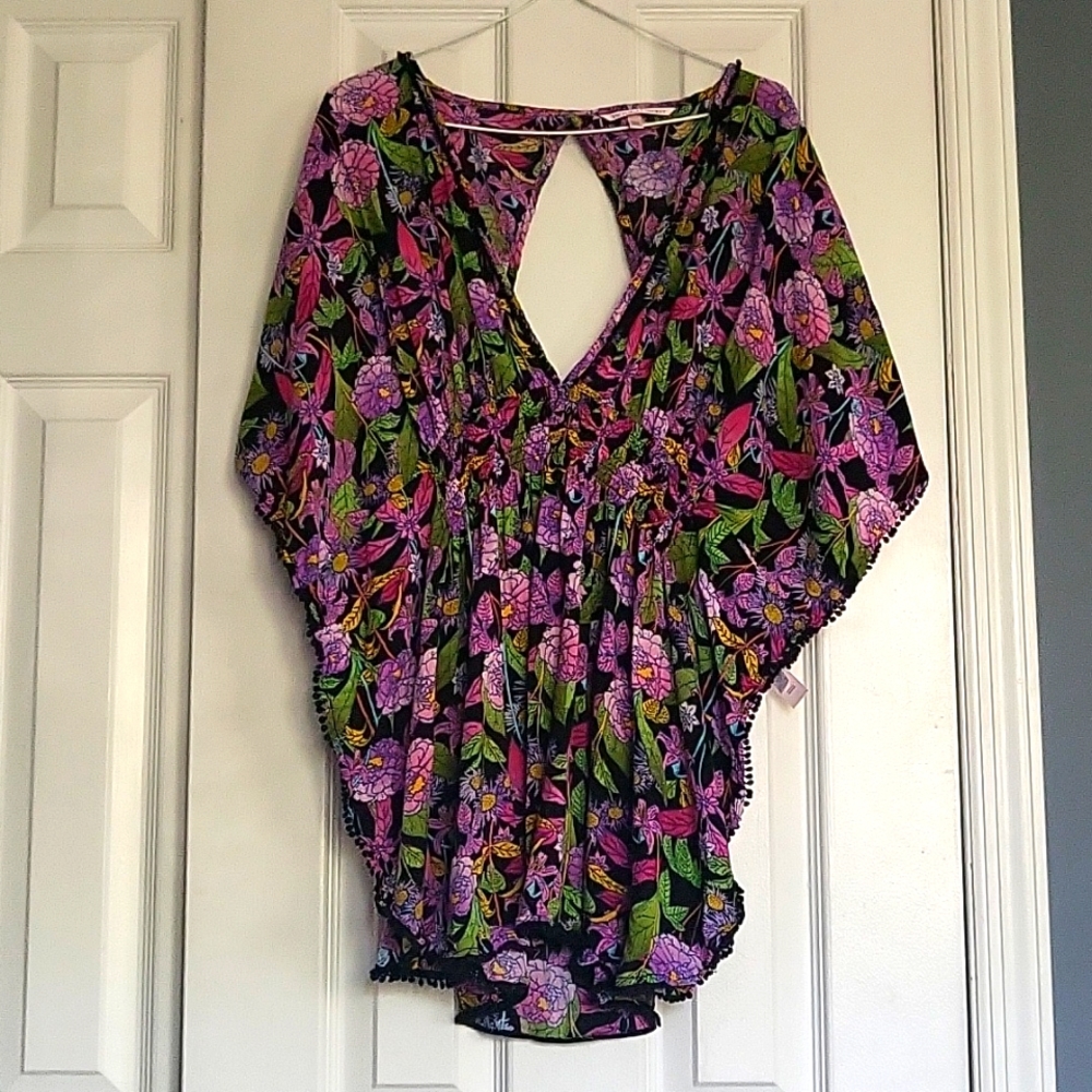 Floral pattern beach cover up from Victoria's Secret, size medium